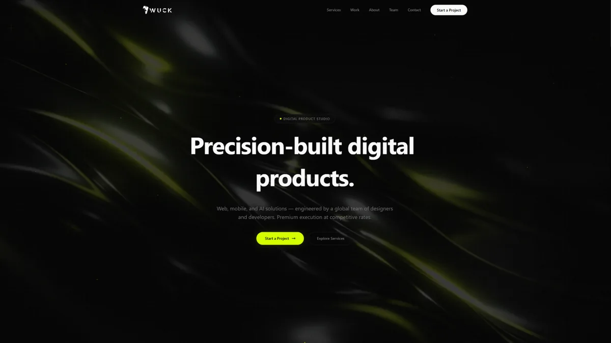 Wuck Studio digital agency website screenshot